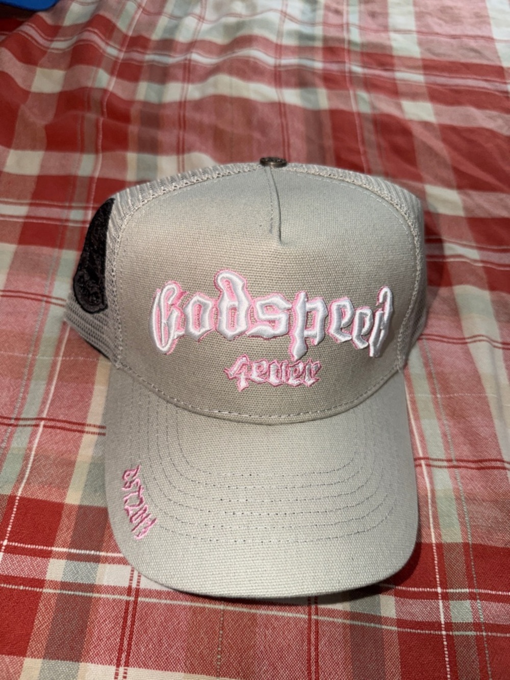Trucker Hat - Pink Embroidered Logo